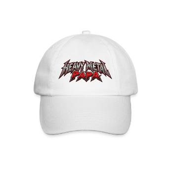 Metal Papa – Rockiger Vater mit Power - Baseballkappe - Weiß/Weiß - Vorne