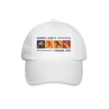 Sorry Kann Nicht Bin Tennisspielen Tennisspieler - Baseballkappe - Weiß/Weiß - Vorne