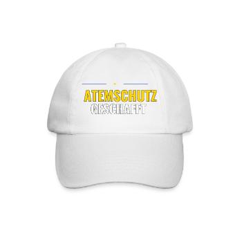 Atemschutz geschafft – Geschenk Jugendfeuerwehr - Baseballkappe - Weiß/Weiß - Vorne