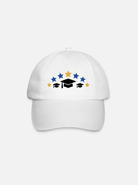 Doktorhuete Sterne Abschluss Logo - Baseballkappe - Weiß/Weiß