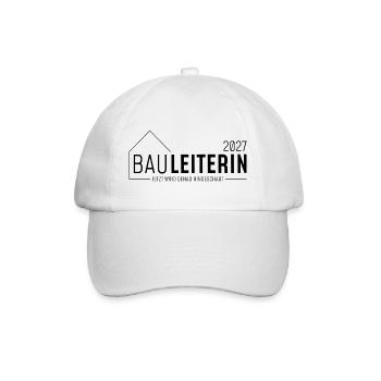 Bauleiterin 2027 - Jetzt wird genau hingeschaut - Baseballkappe - Weiß/Weiß - Vorne