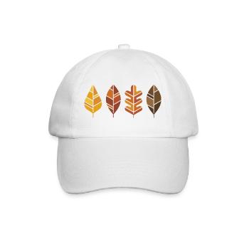 Geometrische Herbstlaub-Motive - Baseballkappe - Weiß/Weiß - Vorne