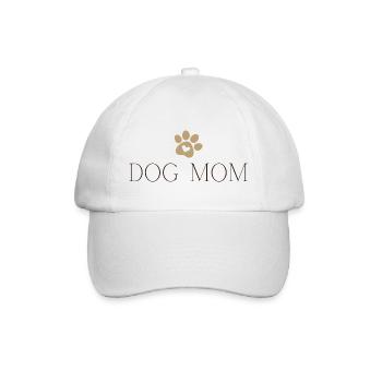 Dog Mom - Hundemama mit Herz, Geschenk Hundebesitz - Baseballkappe - Weiß/Weiß - Vorne