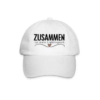 Zusammen ist mein Lieblingsort – Liebe - Baseballkappe - Weiß/Weiß - Vorne