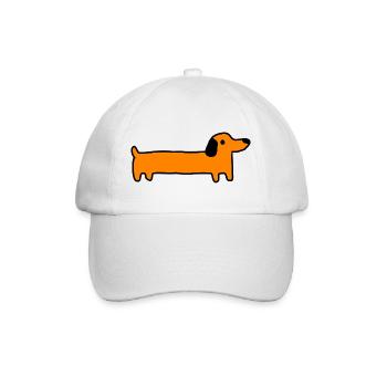 Dackel Hund Geschenk - Baseballkappe - Weiß/Weiß - Vorne