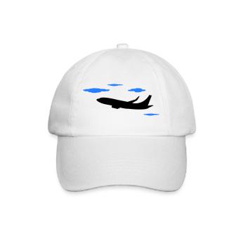 flugzeug2 - Baseballkappe - Weiß/Weiß - Vorne