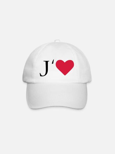 I Love - Baseballkappe - Weiß/Weiß