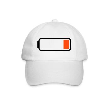 Batterie leer - Baseballkappe - Weiß/Weiß - Vorne