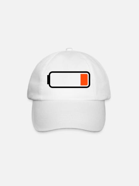 Batterie leer - Baseballkappe - Weiß/Weiß