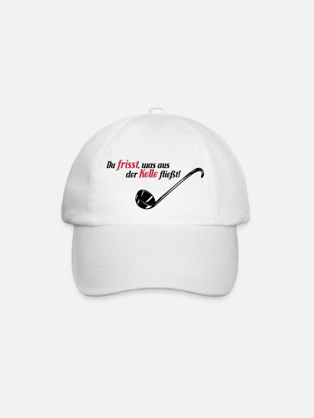 Du frisst was aus der Kelle fließt - Baseballkappe - Weiß/Weiß