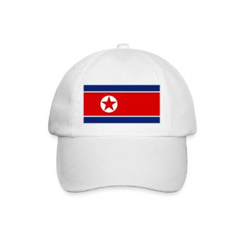 Nationalflagge von Nordkorea - Baseballkappe - Weiß/Weiß - Vorne