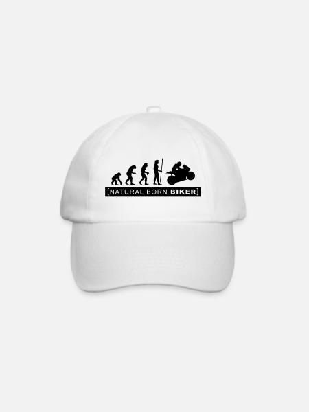 natural born biker - Baseballkappe - Weiß/Weiß