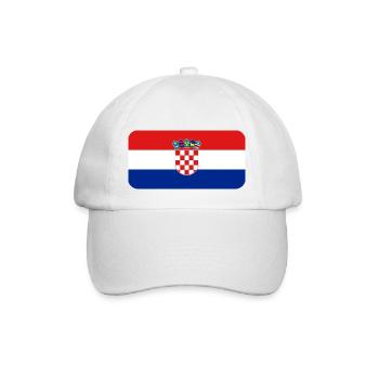 CROATIA FLAG round corner 400 dpi - Baseballkappe - Weiß/Weiß - Vorne