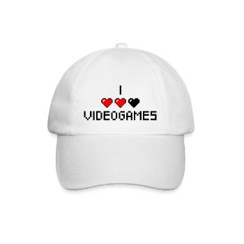 I love videogames - Baseballkappe - Weiß/Weiß - Vorne
