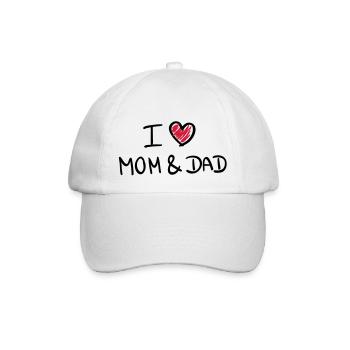 i love mom & dad - Baseballkappe - Weiß/Weiß - Vorne