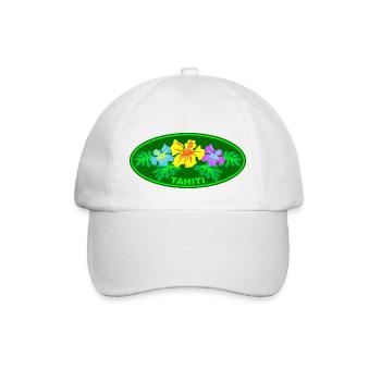 tahiti Hibiskus - Baseballkappe - Weiß/Weiß - Vorne