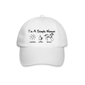 simple woman horse - Baseballkappe - Weiß/Weiß - Vorne