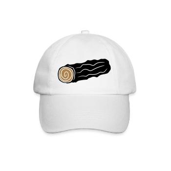 baumstamm holz stock feuerholz huette holzscheit r - Baseballkappe - Weiß/Weiß - Vorne