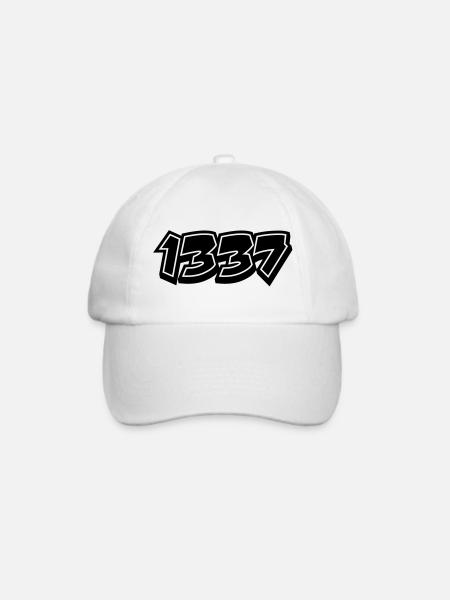 leet Noob N00b 1337 - Baseballkappe - Weiß/Weiß