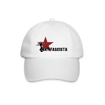 Antifaschist - Baseballkappe - Weiß/Weiß - Vorne