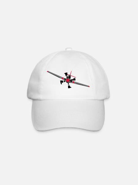 Flugzeug - Baseballkappe - Weiß/Weiß