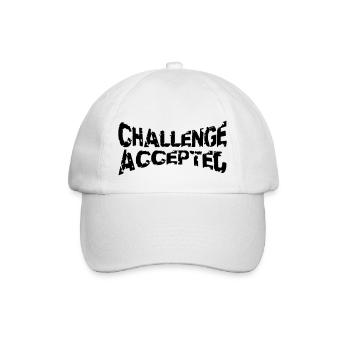 Cooler Stempel Challenge Accepted - Baseballkappe - Weiß/Weiß - Vorne