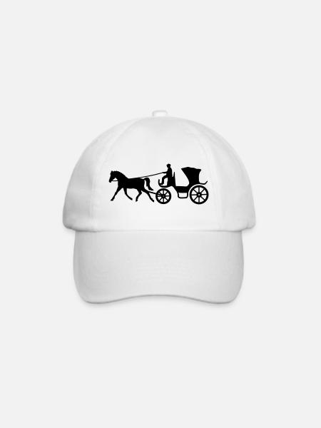 kutsche kutscher pferd geschenkidee - Baseballkappe - Weiß/Weiß