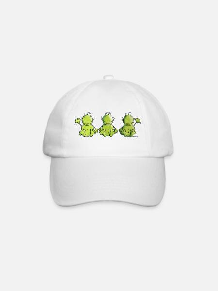 Frosch Trio - Baseballkappe - Weiß/Weiß