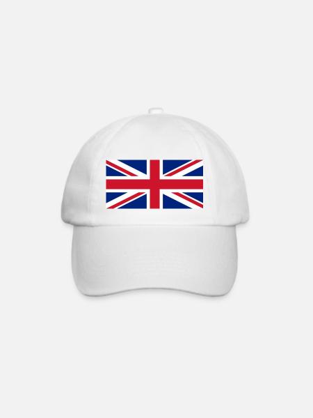 Englische Flagge - Baseballkappe - Weiß/Weiß