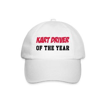 Go-Kart / Karting / Kart / Fahrer - Baseballkappe - Weiß/Weiß - Vorne