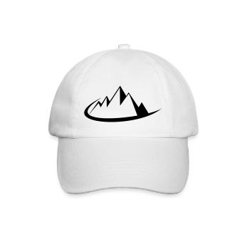 Berg Silhouette Gebirge Minimalistisch Logo Gipfel - Baseballkappe - Weiß/Weiß - Vorne