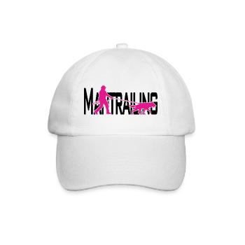 Mantrailing Pink/Schwarz - Baseballkappe - Weiß/Weiß - Vorne