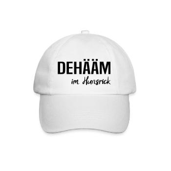 Dehääm im Hunsrick - Zuhause im Hunsrück - Baseballkappe - Weiß/Weiß - Vorne