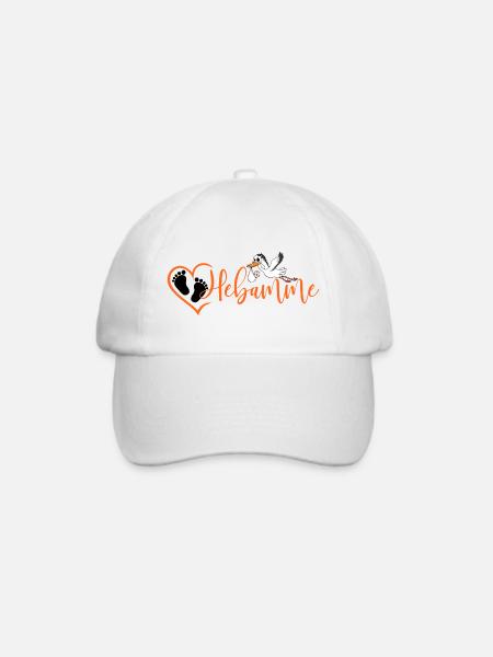 Hebamme - Baseballkappe - Weiß/Weiß