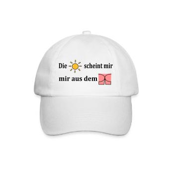 Die Sonne scheint mir aus dem Popo - Baseballkappe - Weiß/Weiß - Vorne
