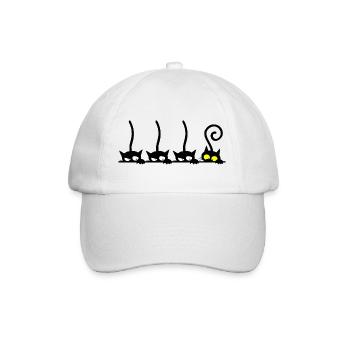 Katze lustig - Baseballkappe - Weiß/Weiß - Vorne