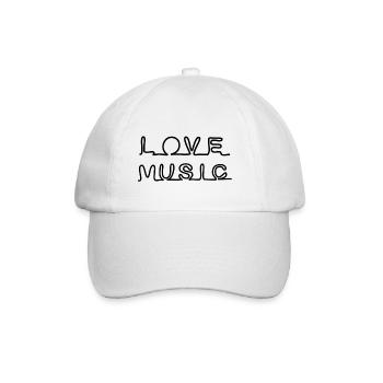 LOVE MUSIC ICON * I love Rock n Roll - Baseballkappe - Weiß/Weiß - Vorne