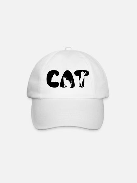 Cat Katze Schrift Spruch - Baseballkappe - Weiß/Weiß