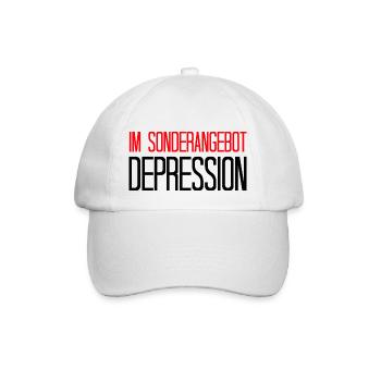depression - Baseballkappe - Weiß/Weiß - Vorne