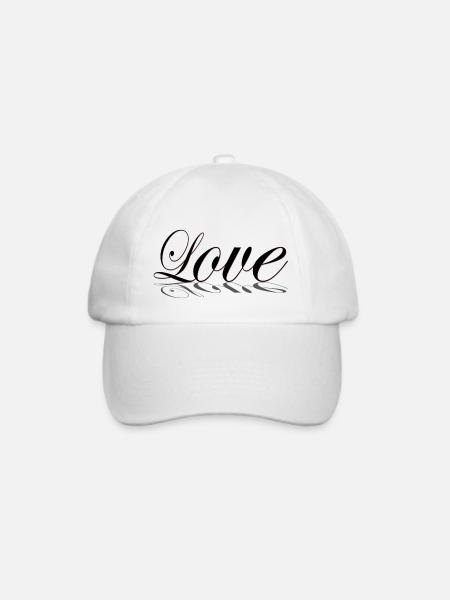 love Liebe mit schatten - Baseballkappe - Weiß/Weiß