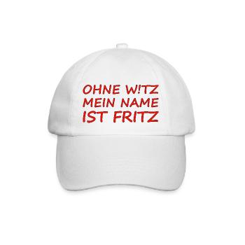 Fritz ohne Witz - Baseballkappe - Weiß/Weiß - Vorne