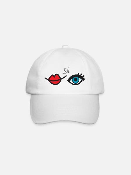 Ich küss dein Auge - Baseballkappe - Weiß/Weiß