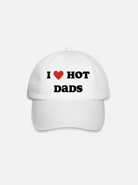 Ich liebe Hot Dads - Baseballkappe - Weiß/Weiß