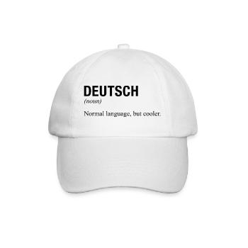 GERMAN Language deutsche Sprache - Baseballkappe - Weiß/Weiß - Vorne