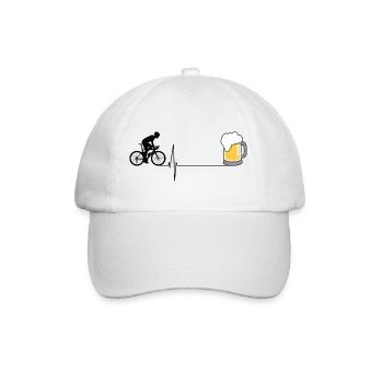 Fahrrad Herzschlag Bier - Baseballkappe - Weiß/Weiß - Vorne