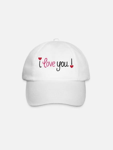 Valentinstag I Love You Hearts - Baseballkappe - Weiß/Weiß