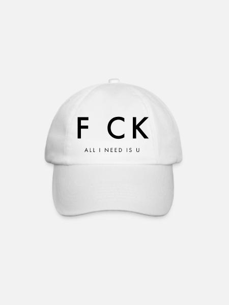 All I Need Is U - Funny Design - Baseballkappe - Weiß/Weiß
