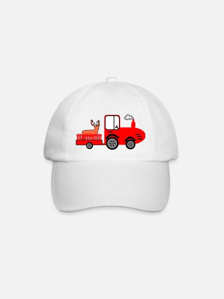 Traktor - Baseballkappe - Weiß/Weiß