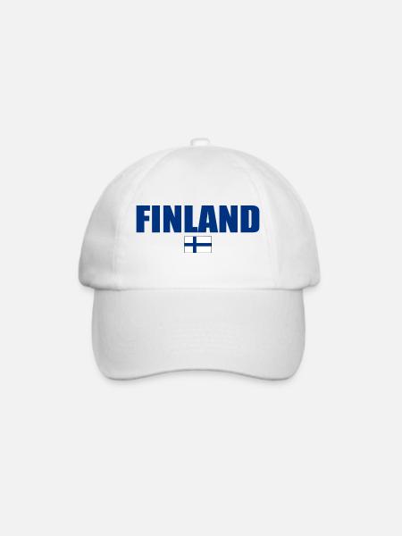 Finnland - Baseballkappe - Weiß/Weiß