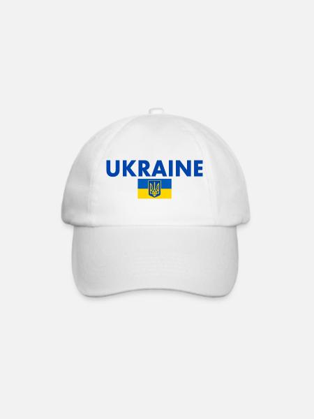 Ukraine - Baseballkappe - Weiß/Weiß